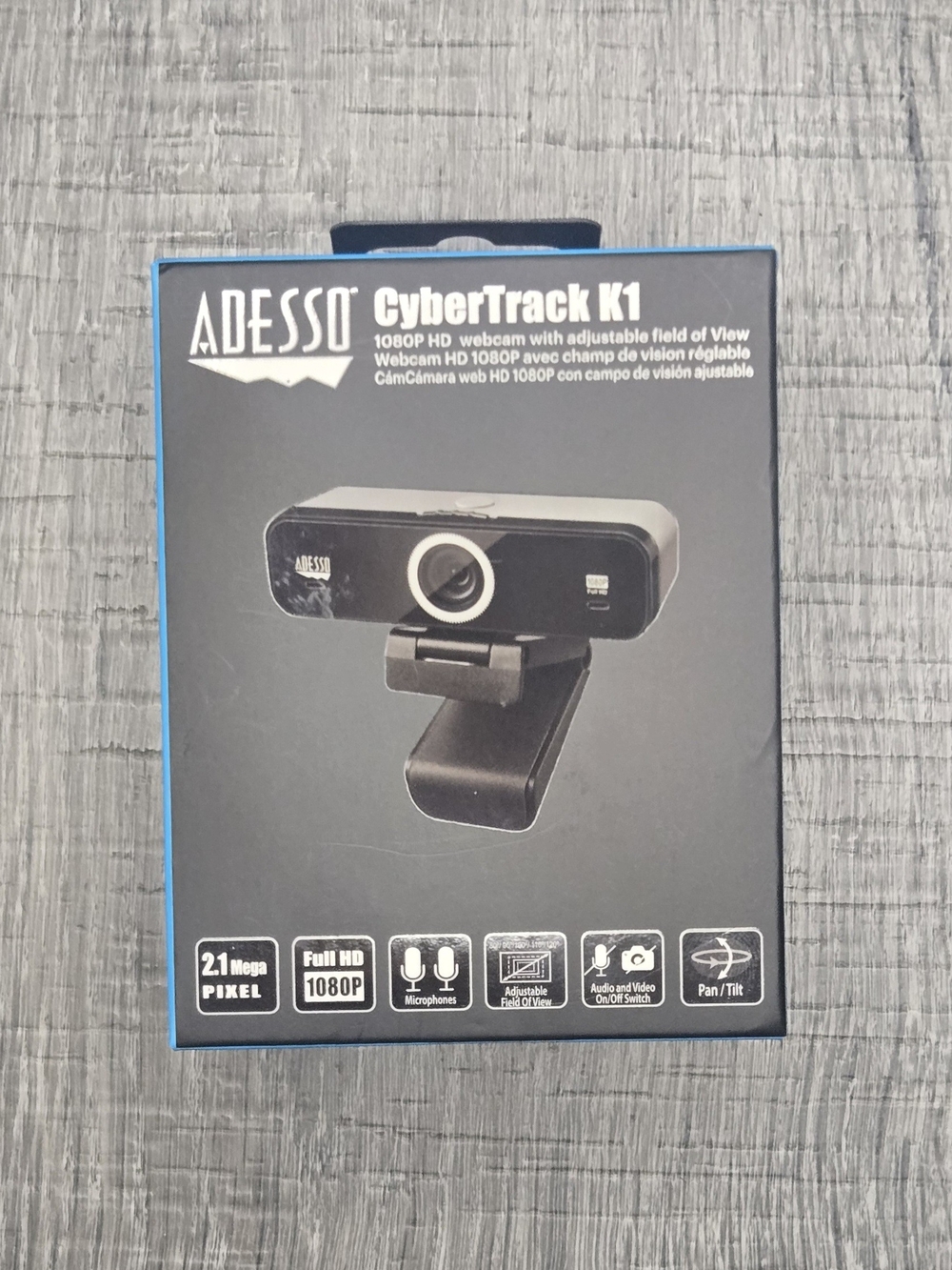 Adesso CyberTrack K1 1080P Full HD USB Webcam Dual Mic Adjustable FOV New Box